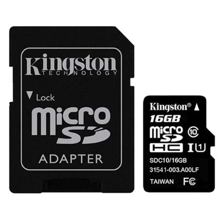 	کارت حافظه microSDHC کینگستون مدل Canvas Select کلاس 10 استاندارد UHS-I U1 سرعت 80MBps ظرفیت 16 گیگابایت به همراه آداپتور SD