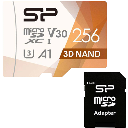 Silicon Power Superior Pro UHS-I U3 Class 10 100MBps microSDXC 256GB with SD Adapter