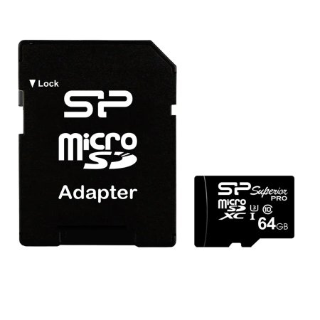 کارت حافظه microSDXC سیلیکون پاور Superior Pro کلاس 10 سرعت 90MBps با آداپتور SD ظرفیت 64GB