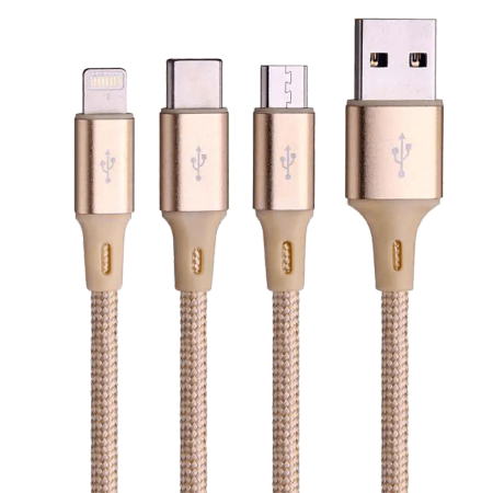 Bavin CB-076 USB To MicroUSB / Lightning / USB-C 1m