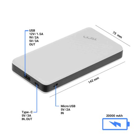 TSCO TP 878 20000mAh Power Bank