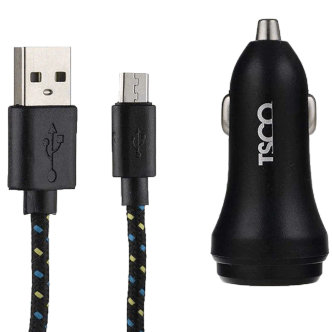 شارژر فندکی تسکو مدل TCG 25 همراه با کابل microUSB شارژر فندکی تسکو مدل TCG 25 همراه با کابل microUSB