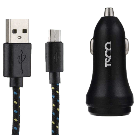 شارژر فندکی تسکو مدل TCG 25 همراه با کابل microUSB
