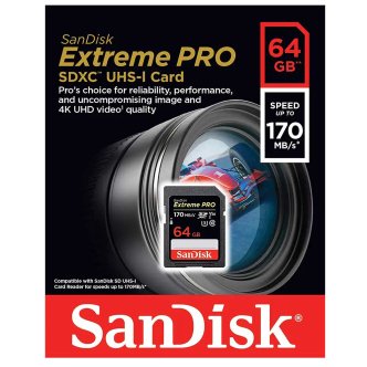 کارت حافظه SDHC سن دیسک مدل Extreme Pro V30 کلاس 10 استاندارد UHS-I U3 سرعت 633X 170MBps ظرفیت 64 گیگابایت کارت حافظه SDHC سن دیسک مدل Extreme Pro V30 کلاس 10 استاندارد UHS-I U3 سرعت 633X 170MBps ظرفیت 64 گیگابایت