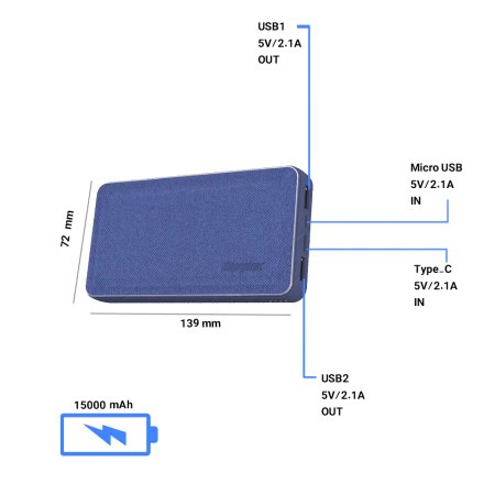 Energizer UE15043 15000 mAh Power Bank