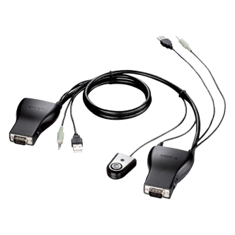 سوییچ 2 پورت USB KVM دی-لینک مدل KVM-222 با جک 3.5 میلی‌متری صدا
