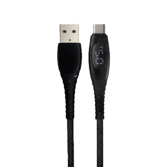 کابل تبدیل USB به تایپ سی کیو سی وای مدل LED Digital Display Data Line طول 1.2 متر کابل تبدیل USB به تایپ سی کیو سی وای مدل LED Digital Display Data Line طول 1.2 متر