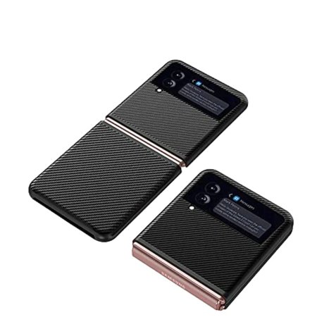 Cover Fiber Carbon Model Leather Case For Samsung Galaxy Z Flip 3