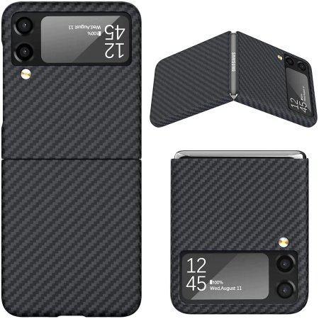 Cover Fiber Carbon Model Leather Case For Samsung Galaxy Z Flip 3