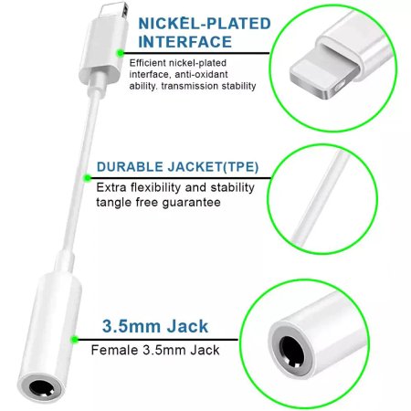 Cable Converter Bavin AUX-19 Jack 3.5mm to Lightning 