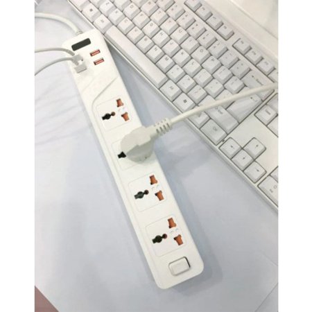 Verity PS 3112 4-Outlet Power Strip + 4 Port USB Charger