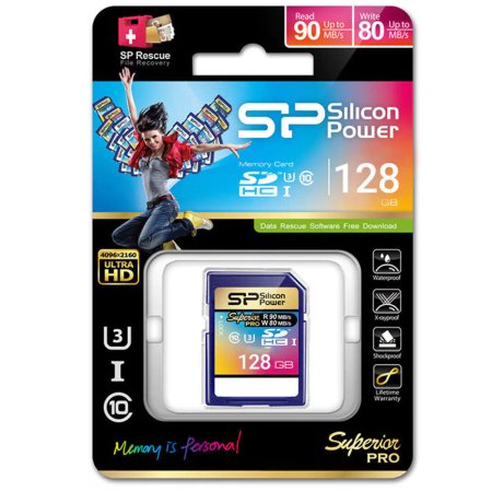 Silicon Power SDHC Superior Pro U3 80MB/s Class 10 - 128GB