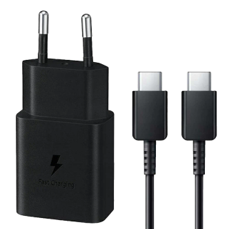 شارژر دیواری 15W سامسونگ مدل EP-T1510XB همراه با کابل دو سر USB Type-C شارژر دیواری 15W سامسونگ مدل EP-T1510XB همراه با کابل دو سر USB Type-C