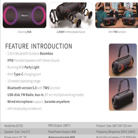 Beecaro GF702 Bluetooth Speaker