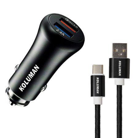 Koluman KC-C02 TC Lighter Charger With MicroUSB Cable