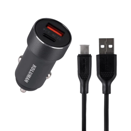 KolumanKC-C07 TC Lighter Charger With USB Type-C Cable