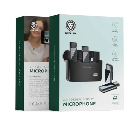 Green Lion 2 in 1 Digital Display Microphone Type-C Connector