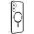 Round colored transparent frame with Mag Safe and Galaxy S23 FE lens protector