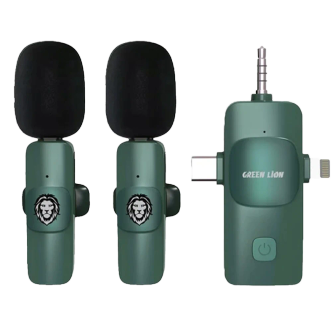 میکروفون بی سیم یقه ای اندرویدی و آیفونی 3در1 گرین لاین میکروفون بی سیم یقه ای اندرویدی و آیفونی 3در1 گرین لاین