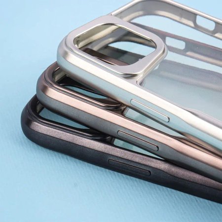 Case Titanium Round Transparent Jelly Suitable for iPhone 15 Pro