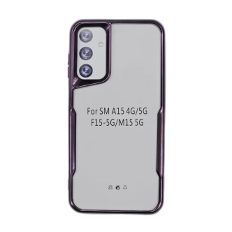 کاور مدل ژله ای شفاف دور تیتانیوم مناسب برای گوشی موبایل سامسونگ Galaxy A15 