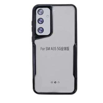 کاور مدل ژله ای شفاف دور تیتانیوم مناسب برای گوشی موبایل سامسونگ Galaxy A35