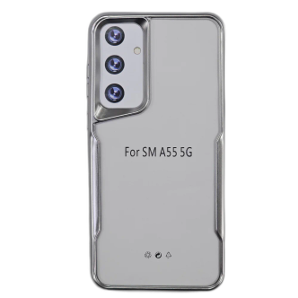 کاور مدل ژله ای شفاف دور تیتانیوم مناسب برای گوشی موبایل سامسونگ Galaxy A55