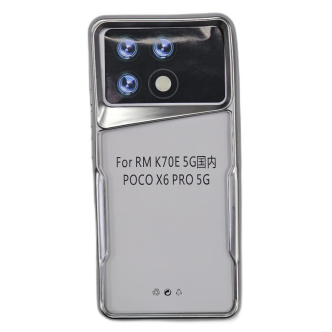 کاور مدل ژله ای شفاف دور تیتانیوم مناسب برای گوشی موبایل شیائومی Poco X6 Pro