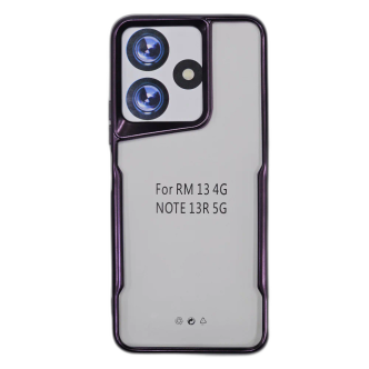 کاور مدل ژله ای شفاف دور تیتانیوم مناسب برای گوشی موبایل شیائومی Redmi 13