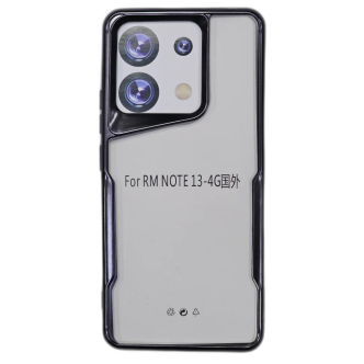 کاور مدل ژله ای شفاف دور تیتانیوم مناسب برای گوشی موبایل شیائومی Redmi Note 13 4G