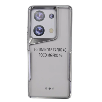 کاور مدل ژله ای شفاف دور تیتانیوم مناسب برای گوشی موبایل شیائومی Redmi Note 13 Pro 4G