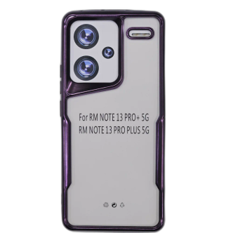 کاور مدل ژله ای شفاف دور تیتانیوم مناسب برای گوشی موبایل شیائومی Redmi Note 13 Pro Plus