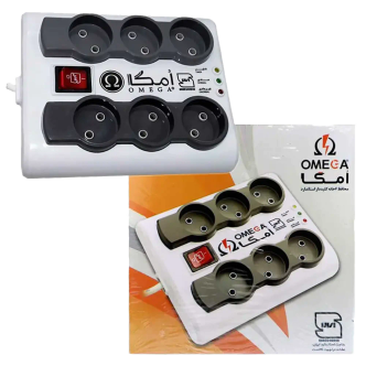 محافظ برق 6 خانه Omega P6000 طول 5 متر محافظ برق 6 خانه Omega P6000 طول 5 متر