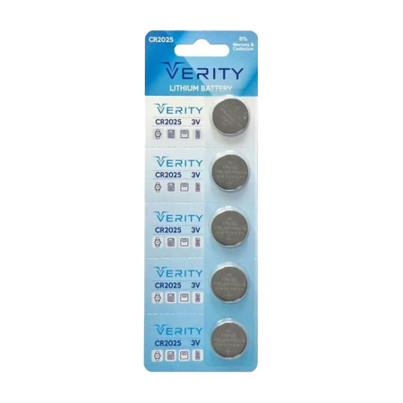 Verity CR2025 coin battery, pcs 5