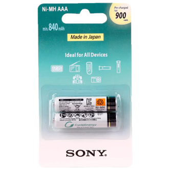 باتری دوتایی نیم قلمی شارژی سونی Sony CycleEnergy Ni-MH 1.2V AAA 900mAh باتری دوتایی نیم قلمی شارژی سونی Sony CycleEnergy Ni-MH 1.2V AAA 900mAh
