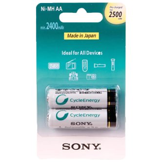 باتری دوتایی قلمی شارژی Sony CycleEnergy Ni-MH AA 2500mAh باتری دوتایی قلمی شارژی Sony CycleEnergy Ni-MH AA 2500mAh