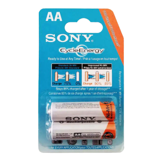 باتری دوتایی قلمی شارژی Sony Cycle Energy NH-HR15/51 AA 4600mAh باتری دوتایی قلمی شارژی Sony Cycle Energy NH-HR15/51 AA 4600mAh