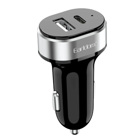 Earldom ES-CC14 2.4A QC3.0 PD 12W Car Charger With Lightning Cable