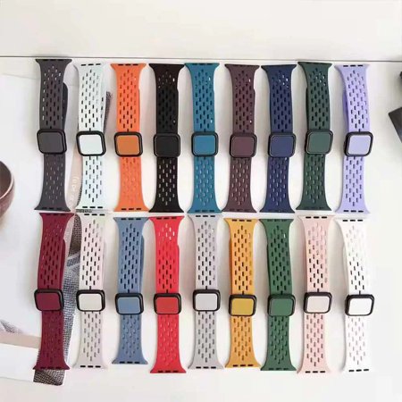 Breathable silicone strap with 20mm modern buckle