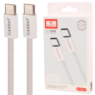 کابل تایپ سی ارلدام مدل EC-196C-C PD 60W طول 1m کابل تایپ سی ارلدام مدل EC-196C-C PD 60W طول 1m