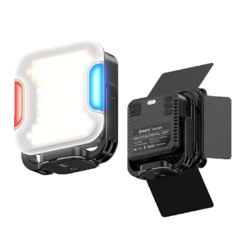 فیل لایت نور جی ماری led fm-328R شارژی + پاوربانک +هولدرنصب روی دوربین