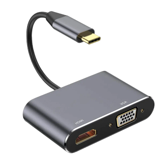 مبدل USB-C به HDMI/VGA کی نت مدل K-COUC30HV مبدل USB-C به HDMI/VGA کی نت مدل K-COUC30HV