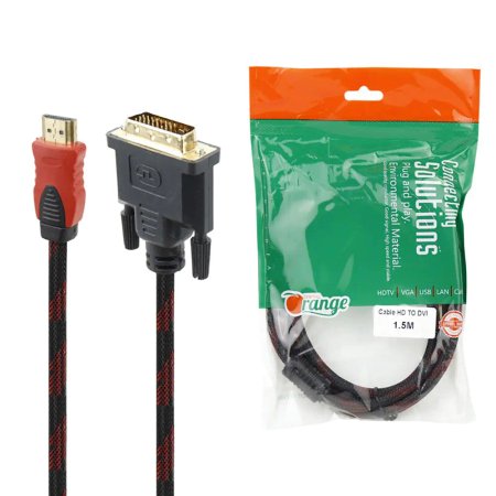 Orange HDMI to DVI Cable1.5m