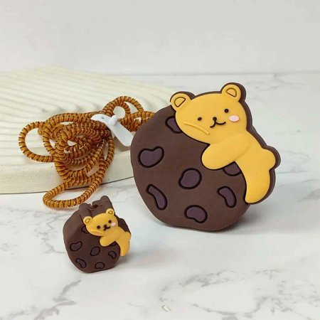 Cookie Bear design Cover for adapter 25w With cable protector
