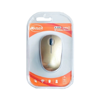 موس بی سیم کایزر (KAISER) مدل K-225 طلایی مشکی موس بی سیم کایزر (KAISER) مدل K-225 طلایی مشکی