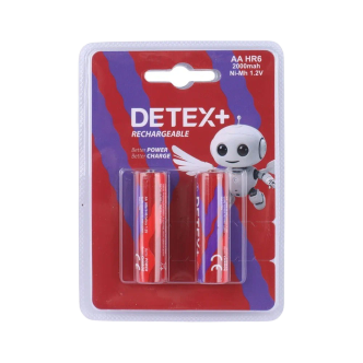باتری قلمی قابل شارژ دیتکس پلاس ظرفیت 2000mAh مدل AA HR6 بسته 2 عددی