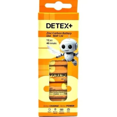 Detex Plus Battery R03P ZINC AAA Pack of 12PCS