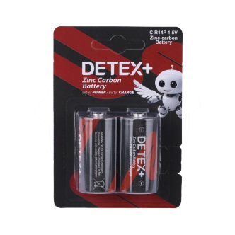 باتری سایز C مدل Zinc Carbon 1.5V R14P بسته 2 تایی +Detex