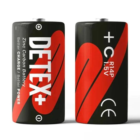 Detex Plus Battery Zinc Carbon 1.5V R14P C SIZE 2PCS