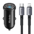 Mcdodo cigarette lighter charger model CC7492 with Lightning cable